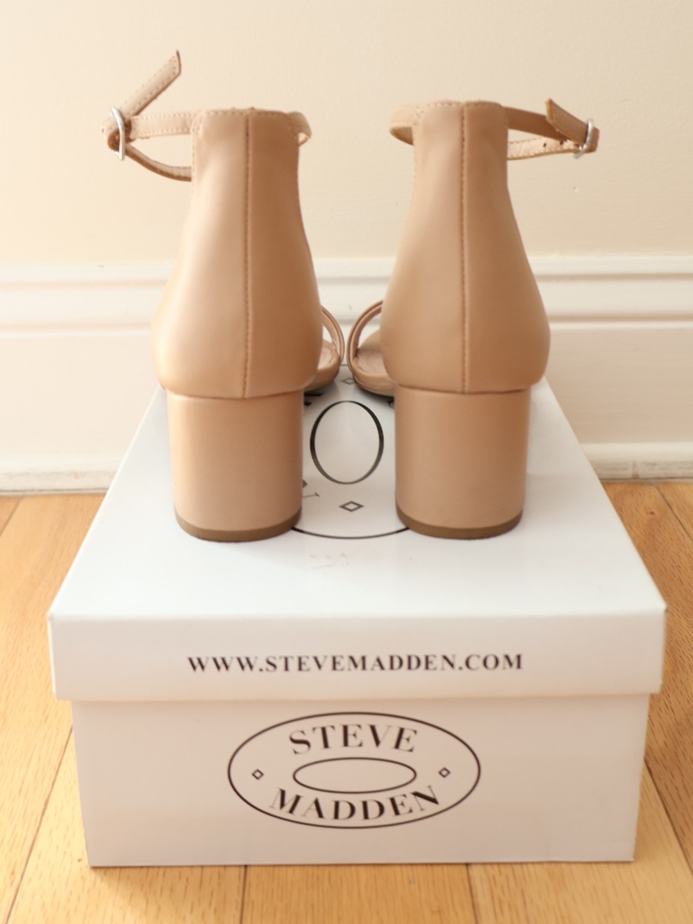 Steve Madden Irenee Blush Nude Block Heel Ankle Strap Sandals Size 7.5 - Picture 8 of 10